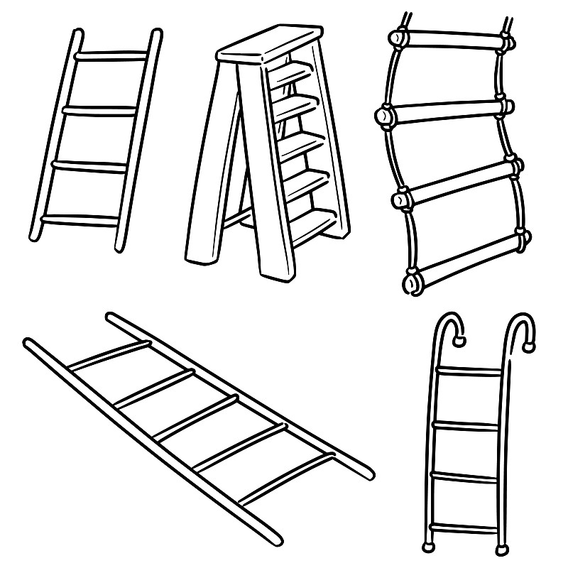 梯子圖片卡通可愛簡筆畫、梯子圖片卡通可愛簡筆畫彩色